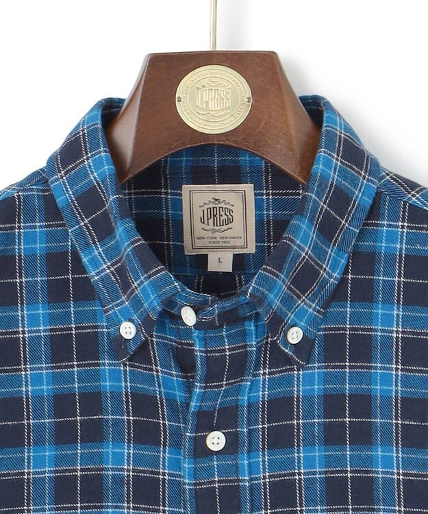 J.PRESS MEN 【WEB・一部店舗限定】フランネルチェック シャツ / B.D. ネイビー系3