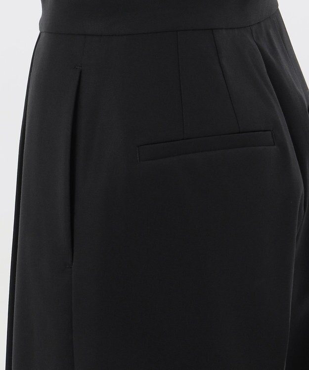 23区 【エステータ】コットンダブルクロス マーベルト ワイドパンツ ブラック系