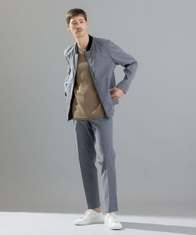 JOSEPH HOMME スーパーストレッチウェザー　ジップアップブルゾン ライトグレー系