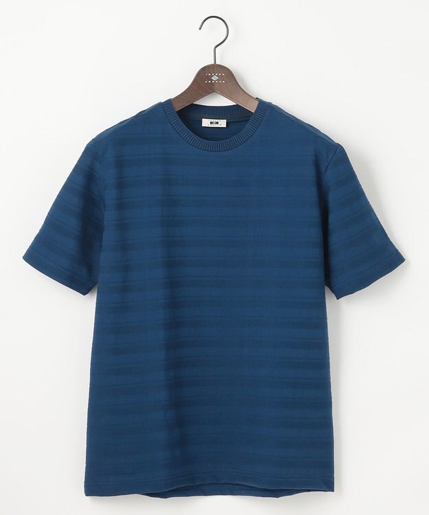 JOSEPH ABBOUD 【オーガニックコットン使用・日本素材】リンクスボーダー Tシャツ ダルブルー系