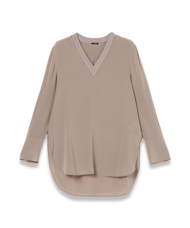JOSEPH 【洗える】クレープ ド ソワ　Vネックブラウス Escargot