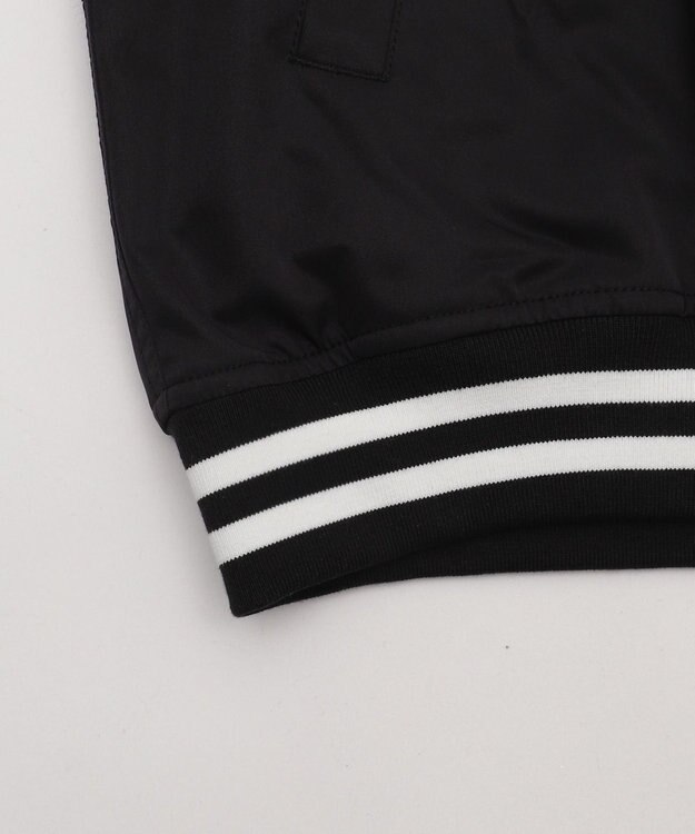 WEGO 【ユニセックス着用ITEM】2WAYフードワッペンスタジャン ブラック