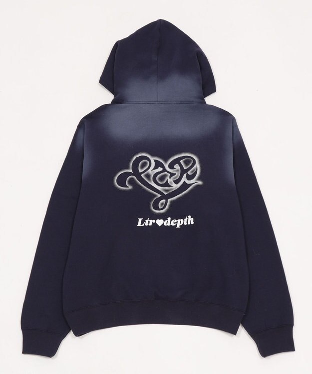 WEGO 【ユニセックス着用ITEM】ハートモチーフプルパーカー ネイビー