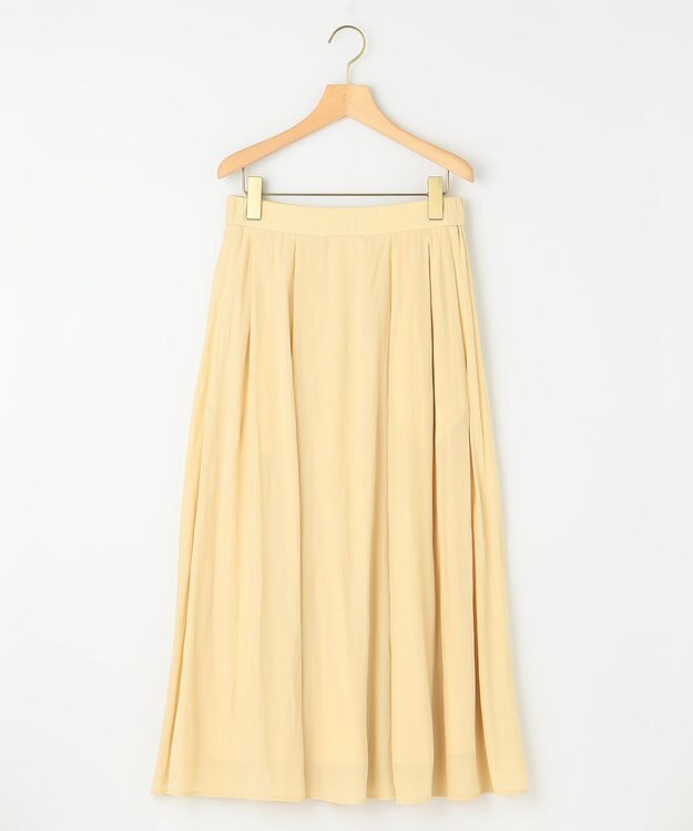 組曲 【WEB限定】ギャザーライトデシン タックスカート カスタード系