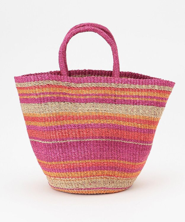 ONWARD CROSSET SELECT 【VIOLAd’ORO】MIRO アバカカラーボーダーバッグ M pink×fuchsia