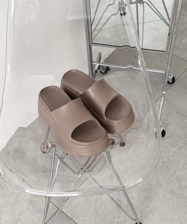 WEGO 厚底デザインラバーサンダル ブラウン