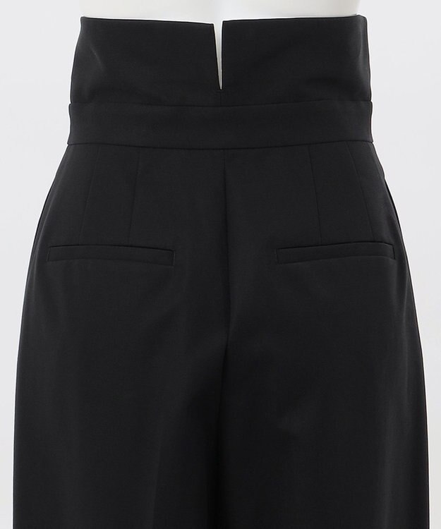 23区 【エステータ】コットンダブルクロス マーベルト ワイドパンツ ブラック系