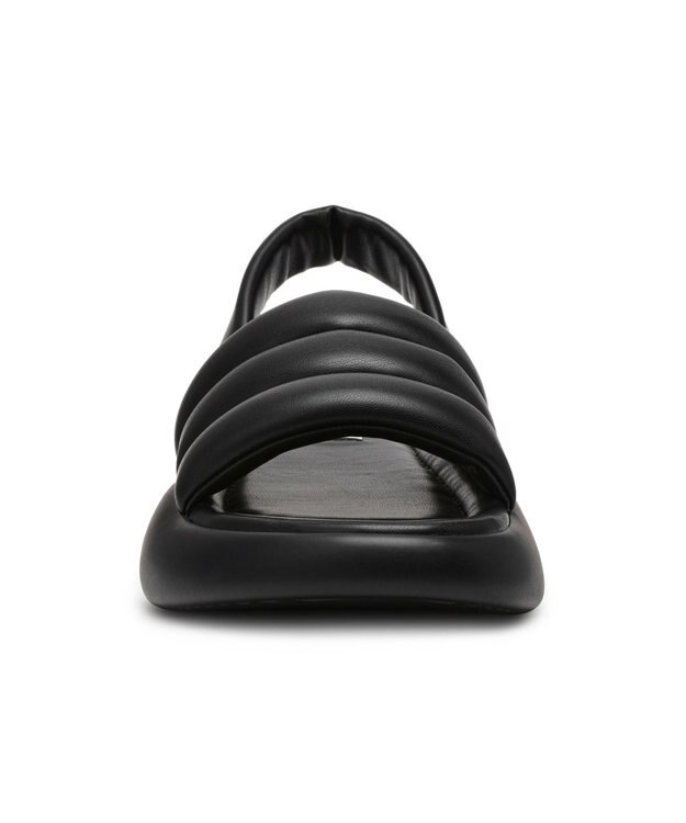 STEVE MADDEN HEADWAY バックストラップ厚底パフィーサンダル ブラック