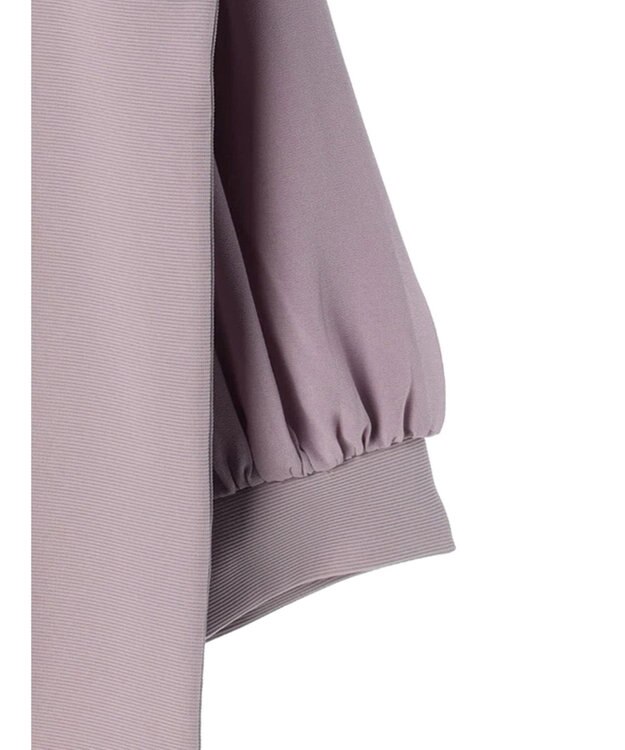 Green Parks 袖異素材使いリップルプルオーバー Purple