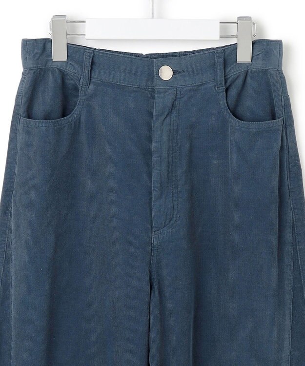 23区 S 【滝沢眞規子さん着用/洗える】コットン コーデュロイ ワイド パンツ ダルブルー系