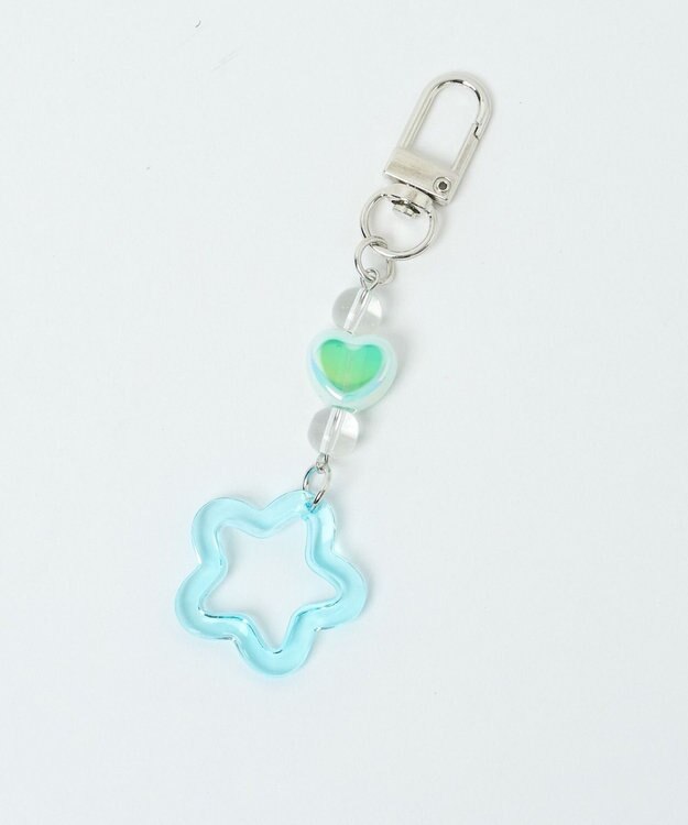 WEGO クリアフラワーミニキーホルダー サックス