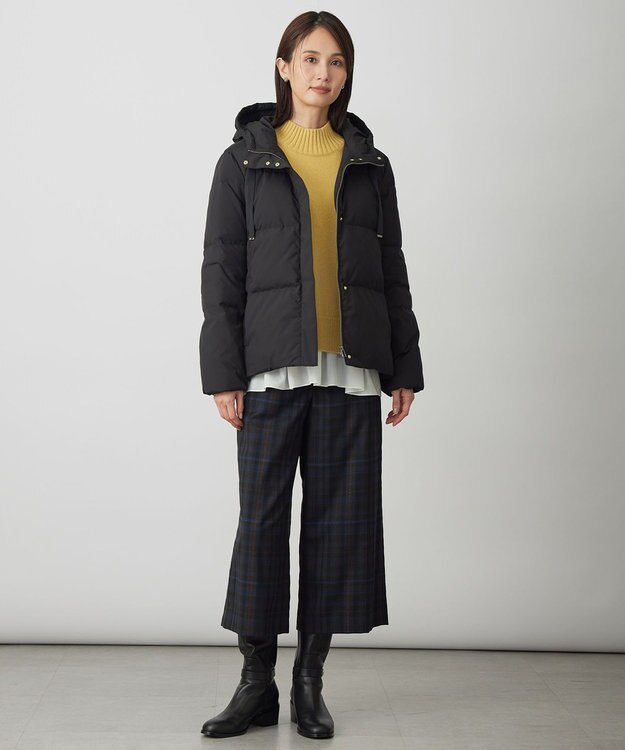 J.PRESS LADIES S milledタータンラメチェック クロップド パンツ ネイビー系