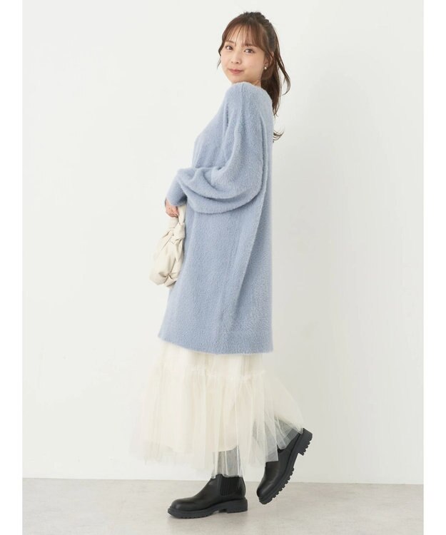 earth music&ecology ミニシャギーチュニック Blue