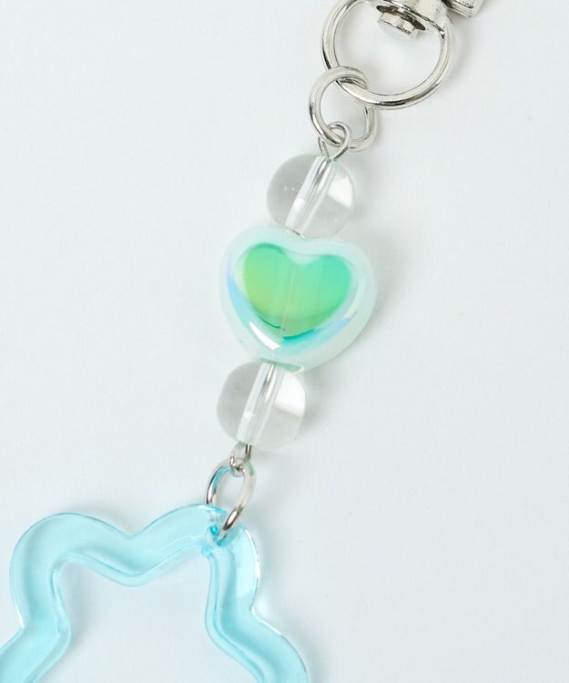 WEGO クリアフラワーミニキーホルダー サックス