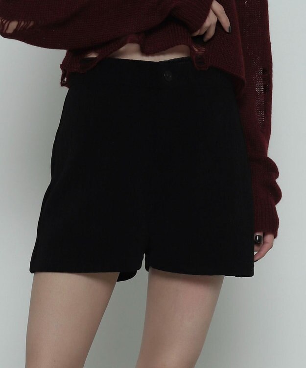 WEGO ジャガードハイウエストタイトショートパンツ ブラック