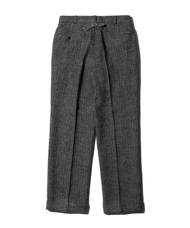 J.PRESS MEN 【J.PRESS ORIGINALS】WOOL/LINEN TWEED PIPED STEM SLACKS グレー系1