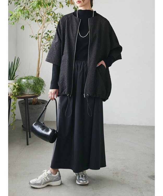 Green Parks AnriettMusee フロントジップジャガードブルゾン Black