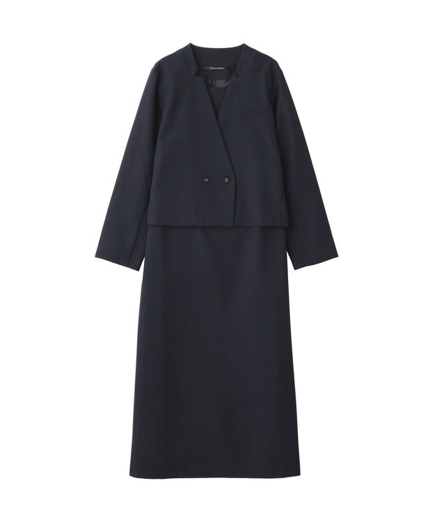 YECCA VECCA 【2点SET】ショートジャケットセットキャミワンピース Navy