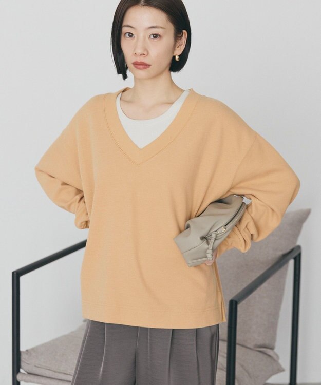 AMERICAN HOLIC Ｖネックスムース起毛プルオーバー Orange