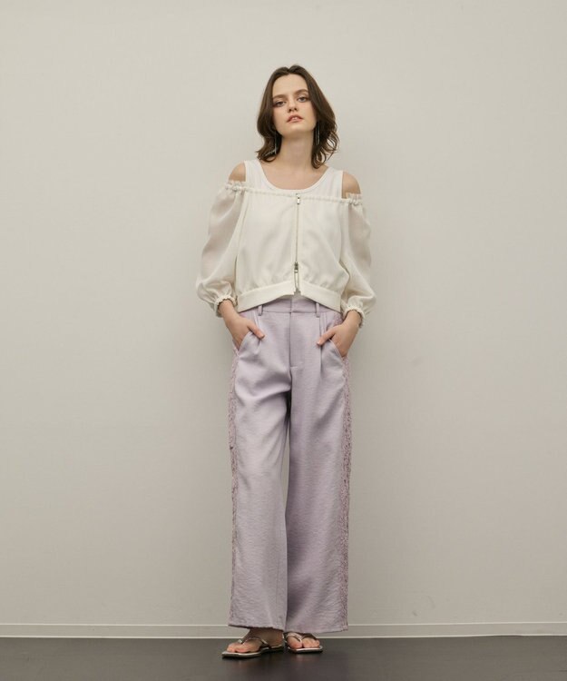 GRACE CONTINENTAL サイドレースパンツ ラベンダー