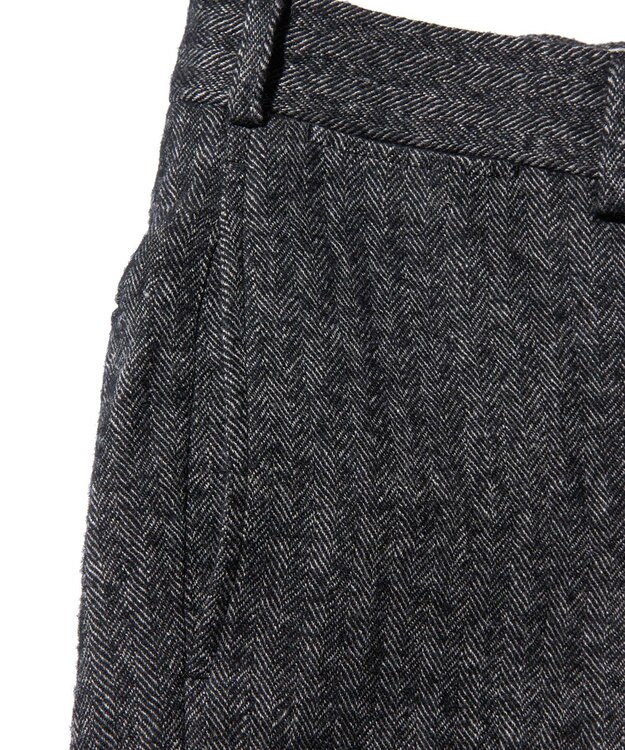 J.PRESS MEN 【J.PRESS ORIGINALS】WOOL/LINEN TWEED PIPED STEM SLACKS グレー系1