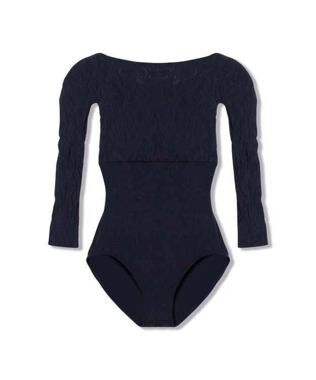 Chacott 【ノーソイングニット】7分袖レオタード ネイビー