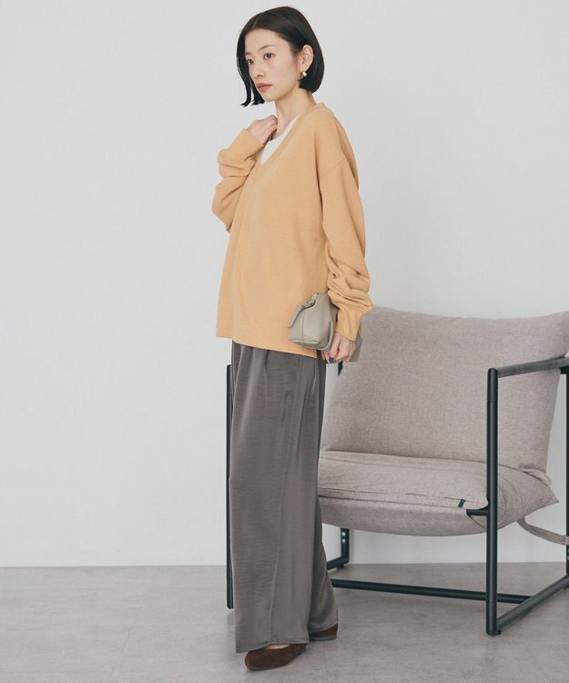 AMERICAN HOLIC Ｖネックスムース起毛プルオーバー Orange