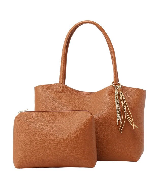 earth music&ecology 【軽量】チャーム付きトートバッグ Camel