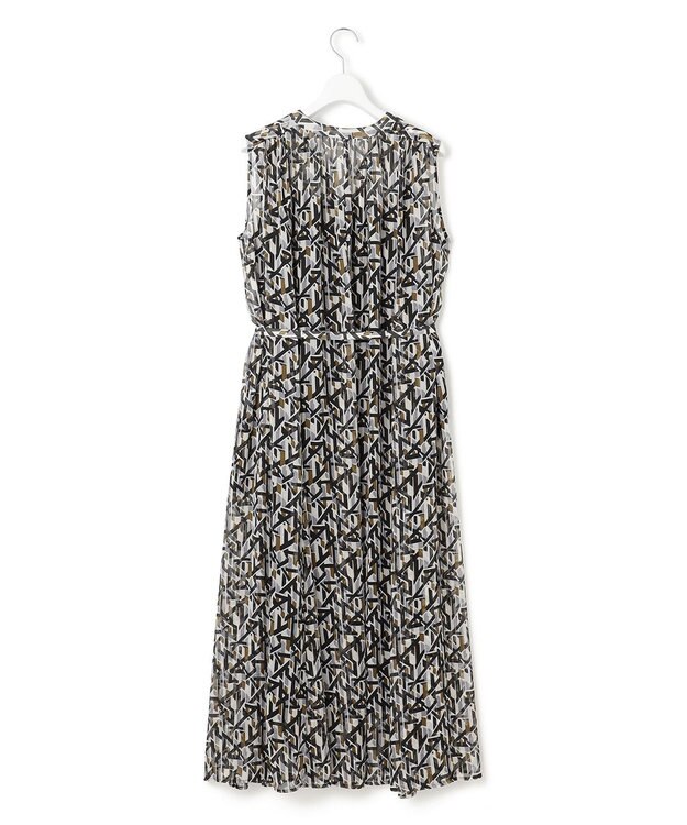 23区 L 【洗える】Ratti アブストラクトプリント ワンピース ブラックプリント