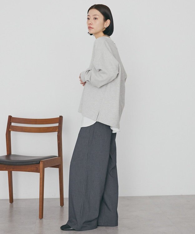 AMERICAN HOLIC Ｖネックスムース起毛プルオーバー Light Gray Mixture