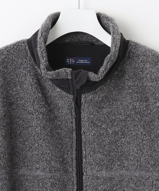 23区GOLF 【MEN】【ウォッシャブル】ボアコンビブルゾン ブラック系