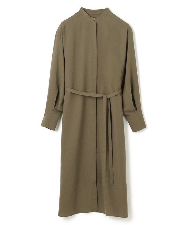 JOSEPH 【洗える】ノーブルサテン　シャツドレス Moss