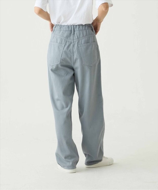 caqu color linen ankle boys アンクル丈ボーイフィットリネンデニム saxe