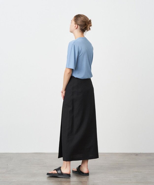 ATON KYOTO TSURIZOME LINEN | ラップスカート BLACK