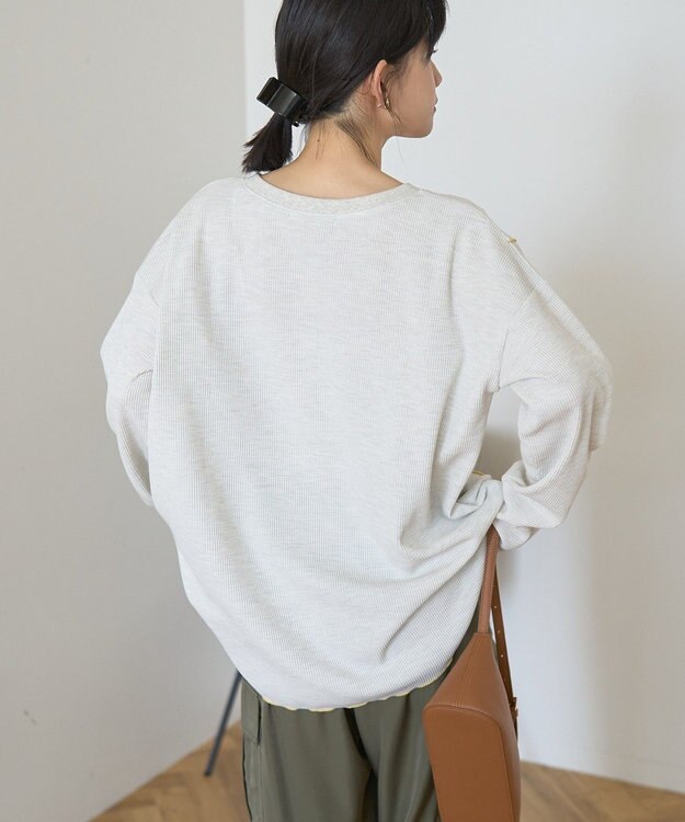 AMERICAN HOLIC 【WEB限定】ワッフル配色メロープルオーバー Oatmeal