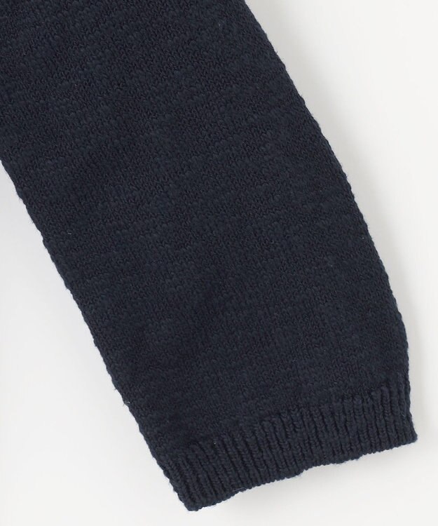 JOSEPH ABBOUD 【イタリア糸使用】コットンスラブ ニット ジャケット ネイビー系