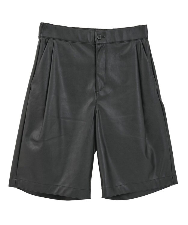 AMERICAN HOLIC フェイクレザーハーフパンツ Black