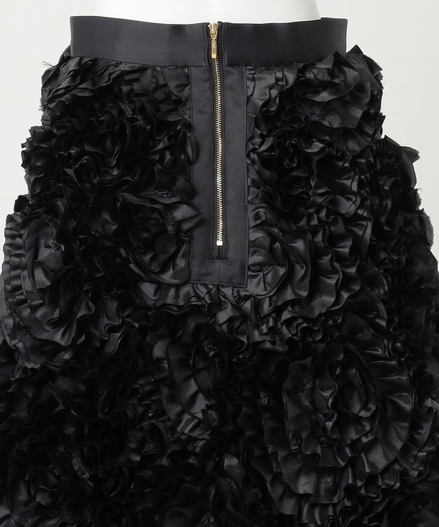 23区 【R(アール)】サテンエンブロイダリー スカート ブラック系