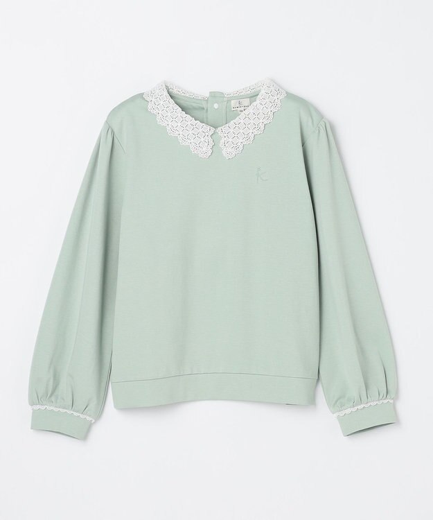 組曲 KIDS 【150-160㎝】レースカラー トレーナー ミントグリーン