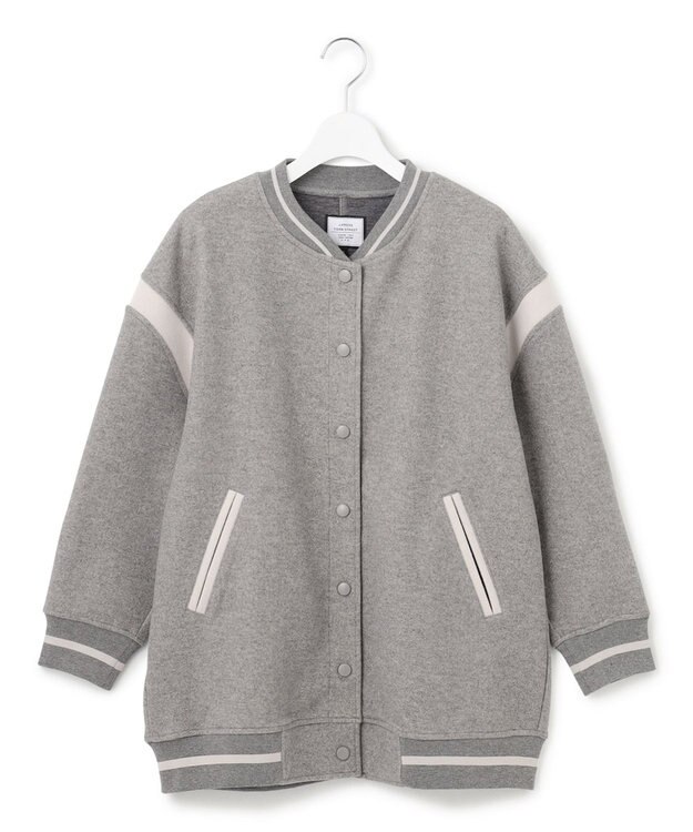 J.PRESS YORK STREET 【WOMEN】NEEDLE JERSEY オーバーサイズスタジャン ライトグレー系