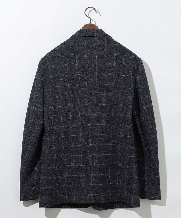 JOSEPH ABBOUD 【イタリア素材/軽量/ストレッチ】サマーツィードジャージーチェック プリント ジャケット ネイビー系4