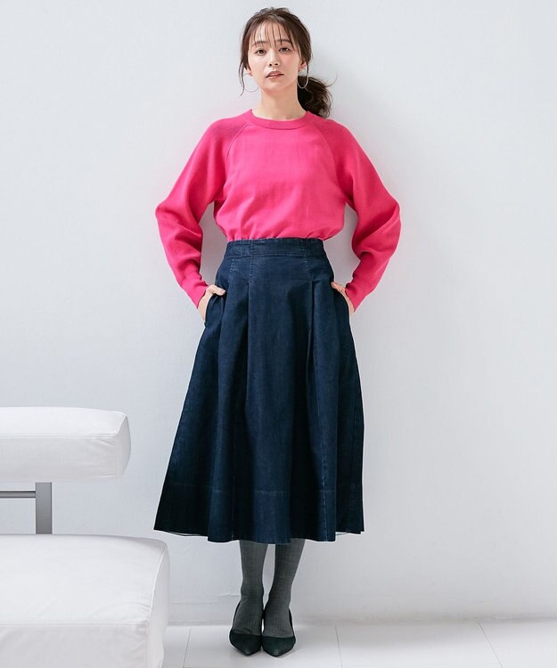 組曲 【選べる8色展開・春まで使える！】バックレースカラー ニット ラズベリー系