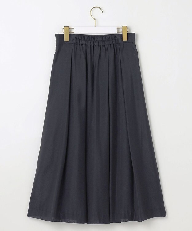 ANY SIS L 【洗える】シャイニータック スカート ネイビー