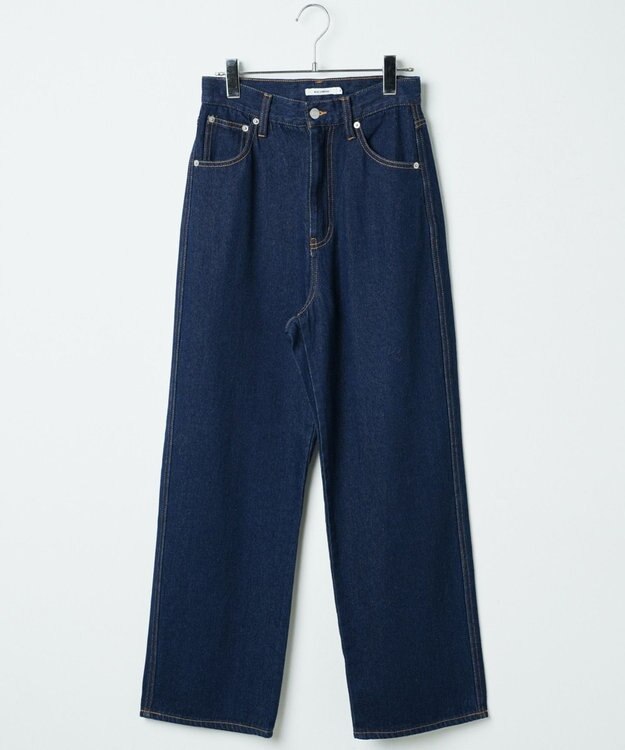 WEGO ルーズストレートデニムパンツ デニム濃色