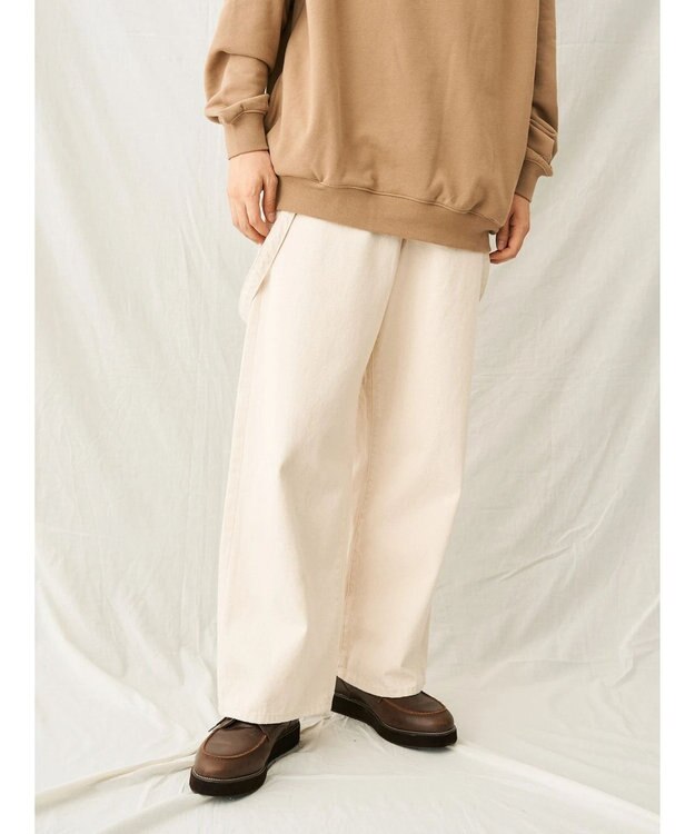 CRAFT STANDARD BOUTIQUE 【２ｗａｙ】デニムサロペットパンツ Ivory