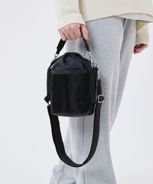 LeSportsac SM DRAWSTRING BUCKET/ブラックシャイン/ブラック ブラックシャイン/ブラック