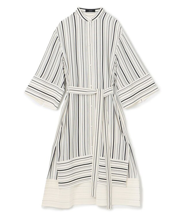 JOSEPH シルクアニメーション　シャツドレス Oyster White/ Black