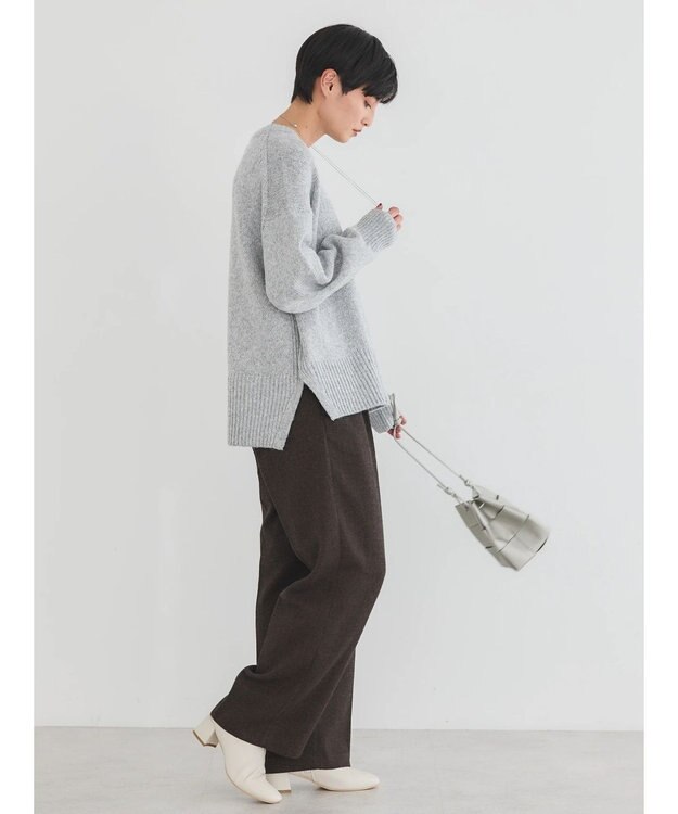 AMERICAN HOLIC サイドスリット袖ボリュームニットプルオーバー Light Gray Mixture