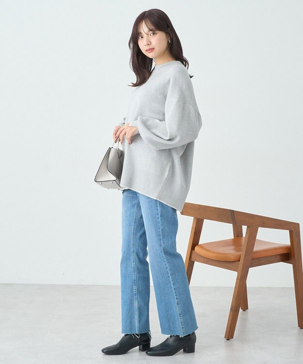 earth music&ecology やわらかタッチチュニック Gray Mixture