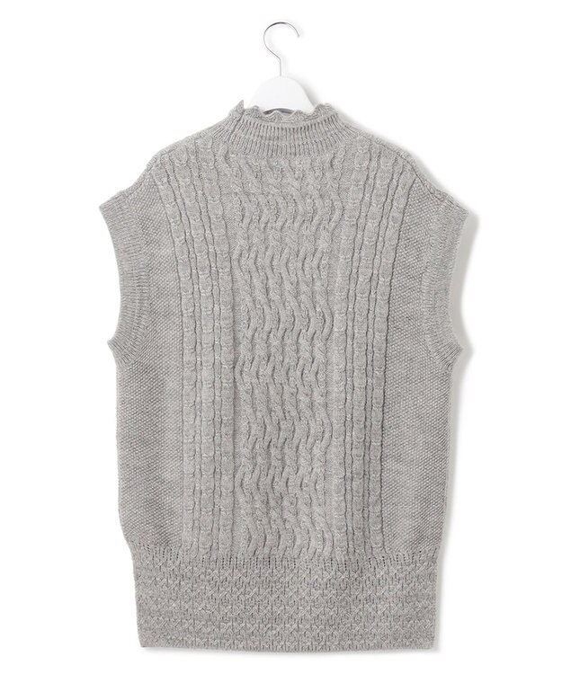 23区 【23区 lab.】アランパターン  ニットベスト グレー系